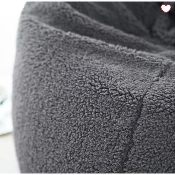 Pottery Barn Teen Sherpa Charcoal Bean Bag Chair Slipcover Large - Picture 2 of 7